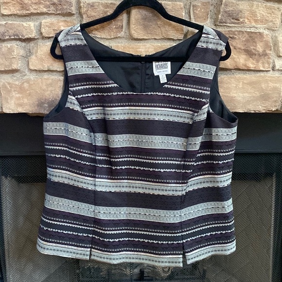 R&M Richard’s purple, gray and silver top with sequin throughout. Size 16 - Picture 1 of 10